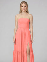 Strapless Bridesmaid Dress with Slit 