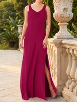 Chiffon Bridesmaid Dress with Slit 