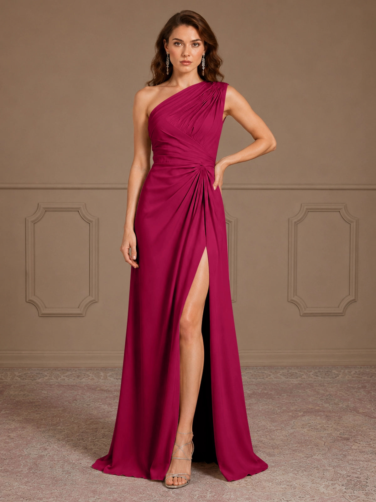 One-Shoulder Prom Dress with Slit