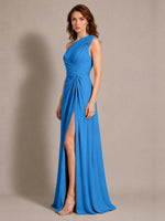 One-Shoulder Prom Dress with Slit