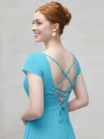 Flowy Ruffle Sheath Bridesmaid Dress 