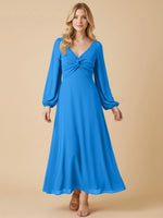 A-line Bridesmaid Dress with Long Sleeves 