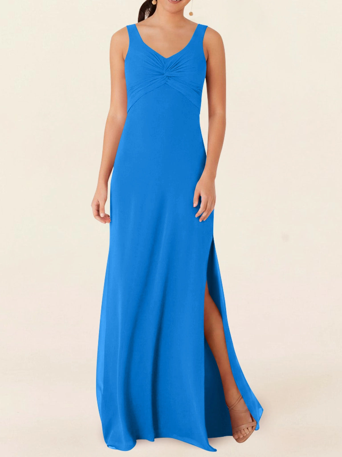 Chiffon Bridesmaid Dress with Slit 