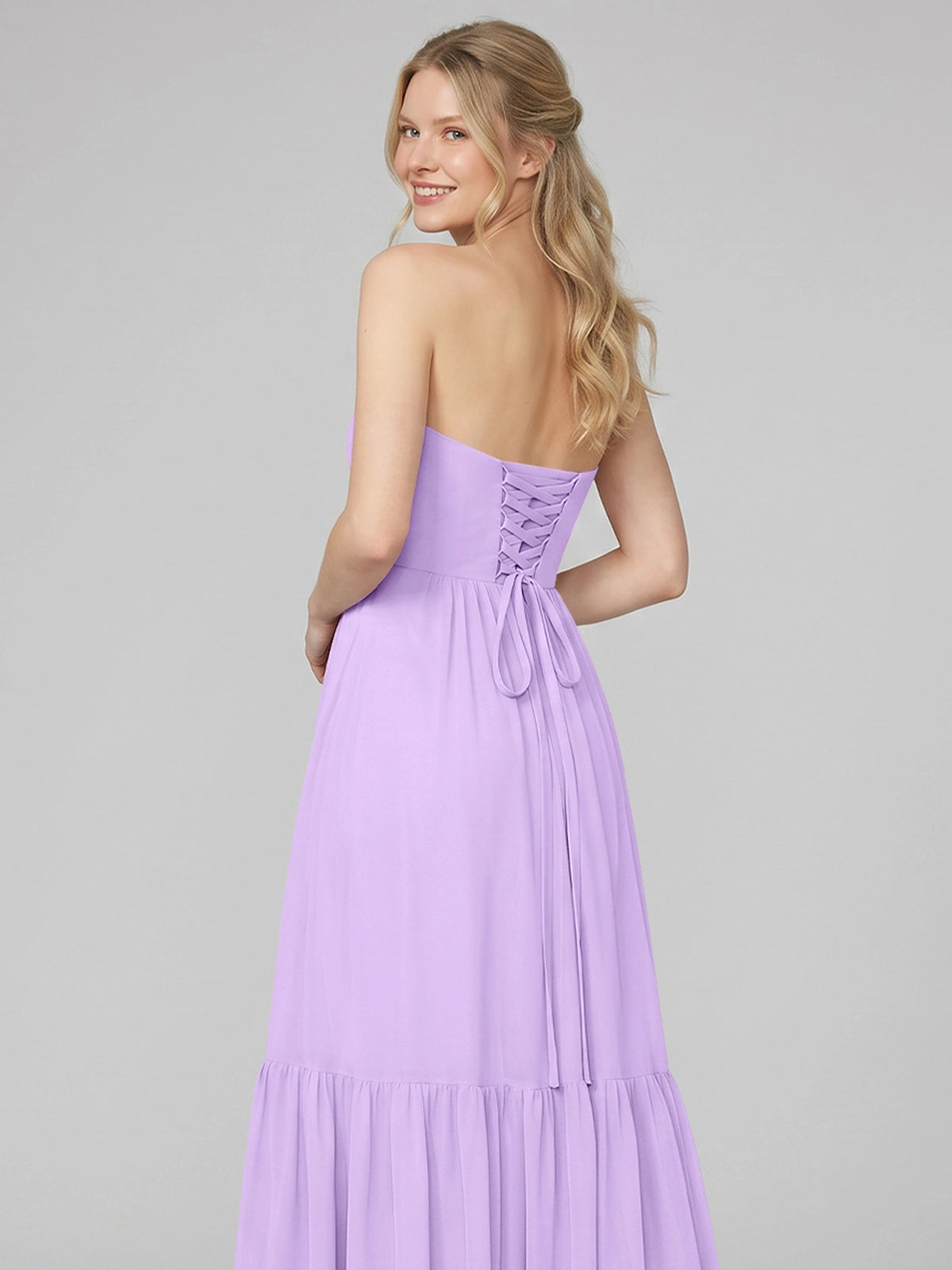 Strapless Bridesmaid Dress with Slit 