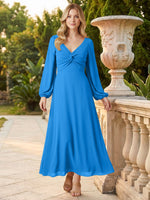 A-line Bridesmaid Dress with Long Sleeves 