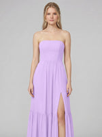 Strapless Bridesmaid Dress with Slit 