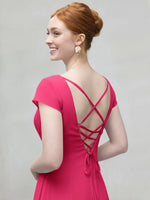 Flowy Ruffle Sheath Bridesmaid Dress 