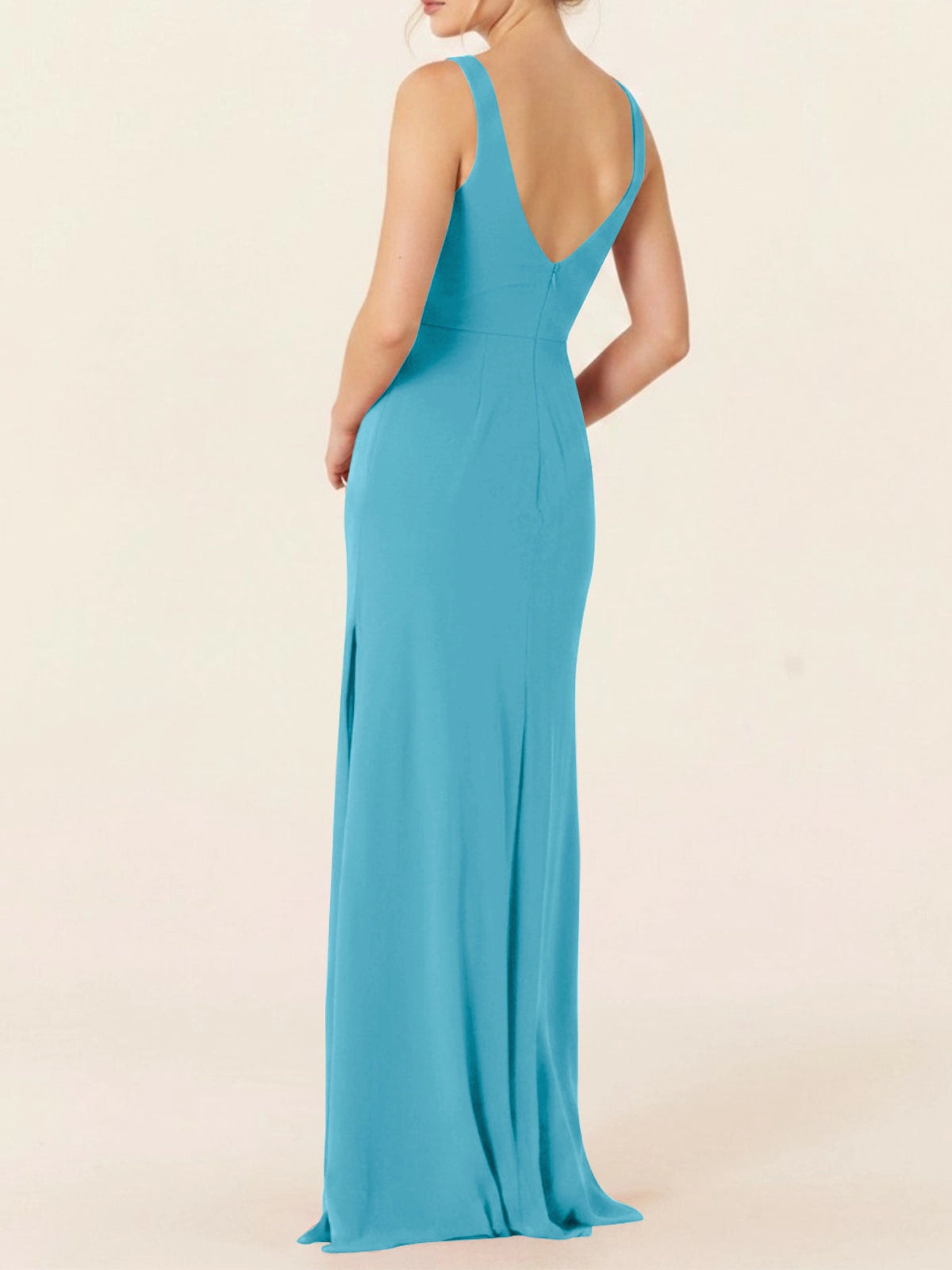 Chiffon Bridesmaid Dress with Slit 