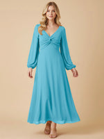 A-line Bridesmaid Dress with Long Sleeves 