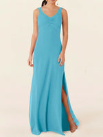 Chiffon Bridesmaid Dress with Slit 