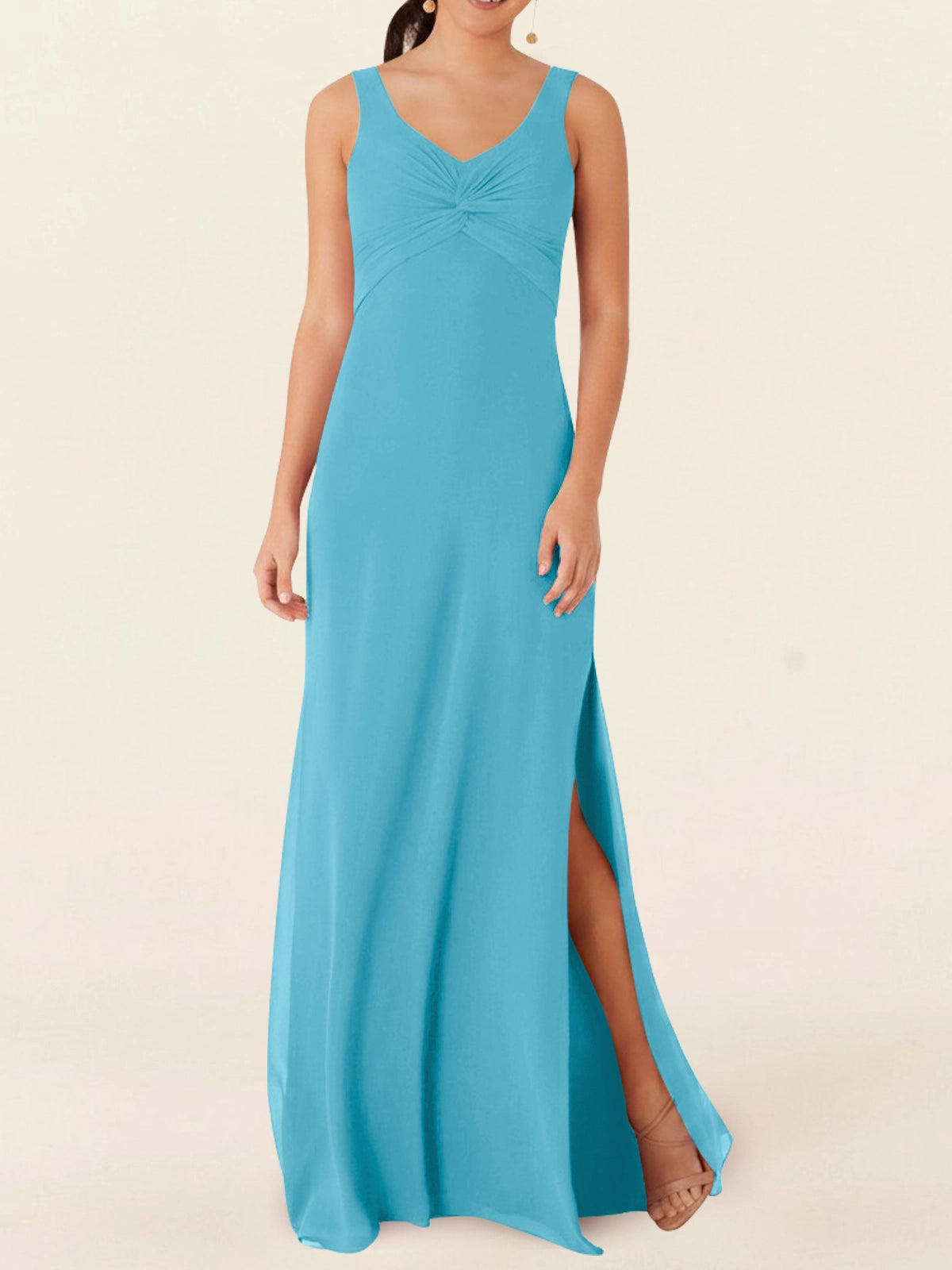Chiffon Bridesmaid Dress with Slit 