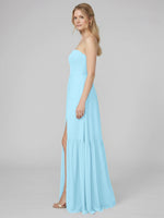 Strapless Bridesmaid Dress with Slit 