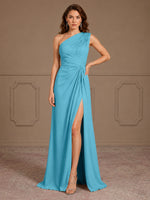 One-Shoulder Prom Dress with Slit