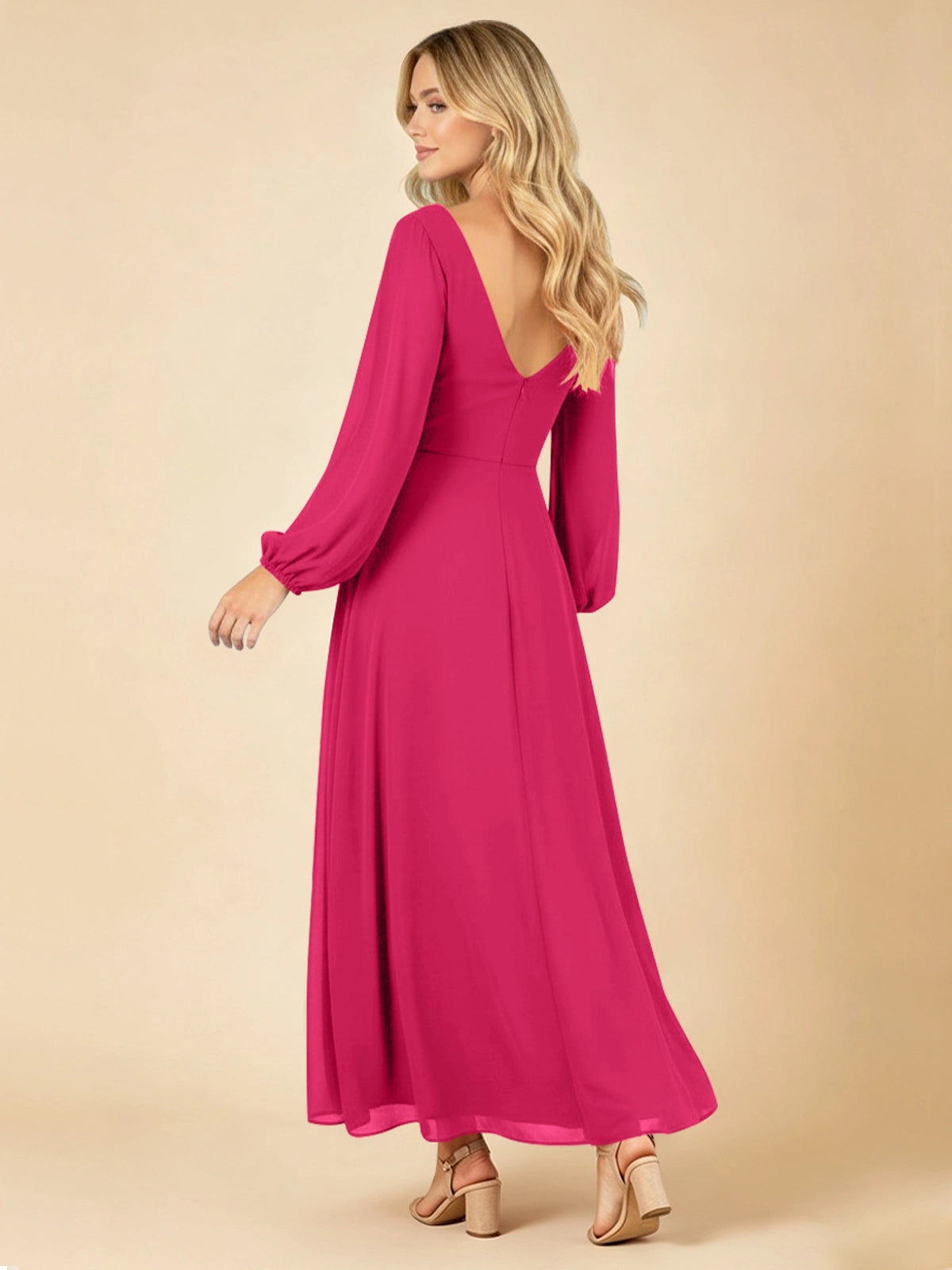 A-line Bridesmaid Dress with Long Sleeves 