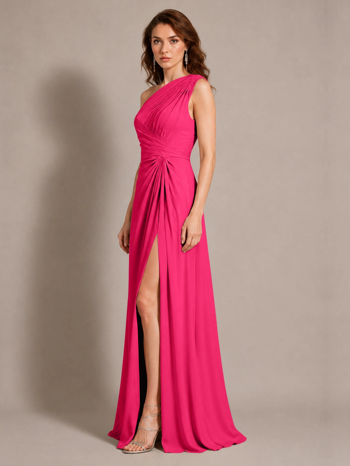 One-Shoulder Prom Dress with Slit