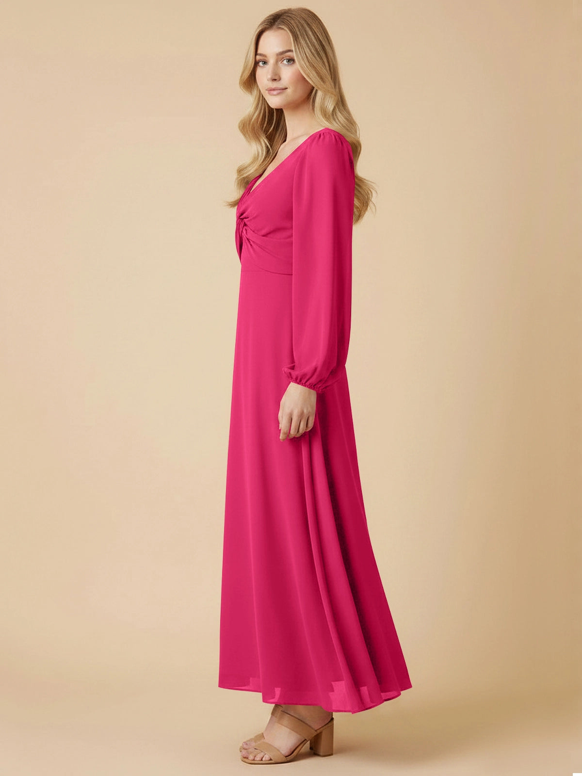 A-line Bridesmaid Dress with Long Sleeves 