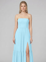 Strapless Bridesmaid Dress with Slit 