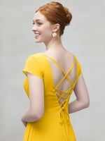 Flowy Ruffle Sheath Bridesmaid Dress 