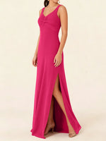 Chiffon Bridesmaid Dress with Slit 