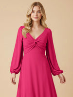 A-line Bridesmaid Dress with Long Sleeves 