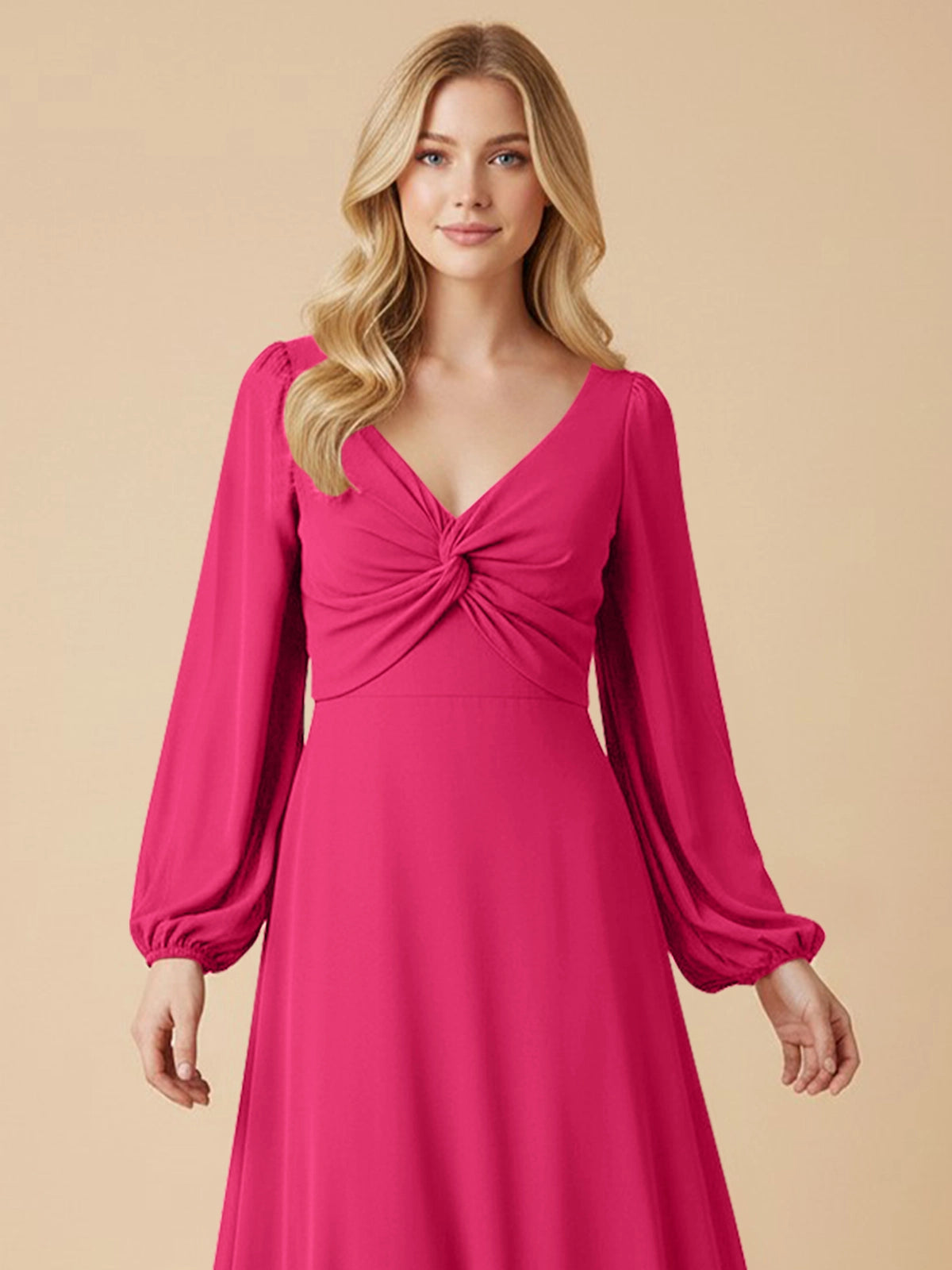 A-line Bridesmaid Dress with Long Sleeves 