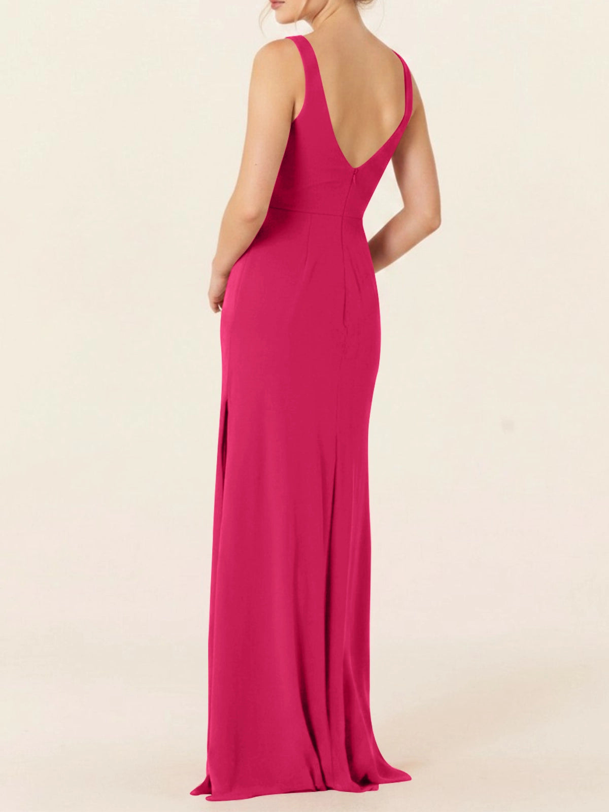 Chiffon Bridesmaid Dress with Slit 