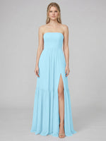 Strapless Bridesmaid Dress with Slit 