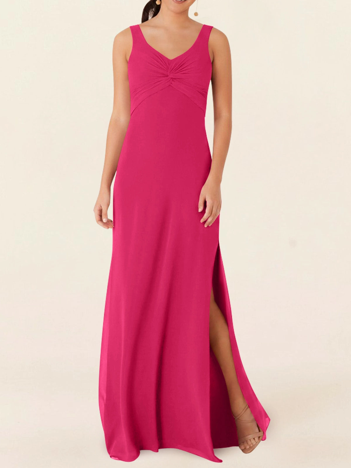 Chiffon Bridesmaid Dress with Slit 