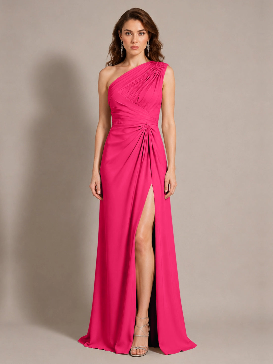 One-Shoulder Prom Dress with Slit