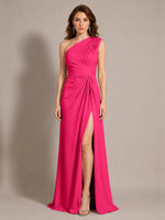 One-Shoulder Prom Dress with Slit