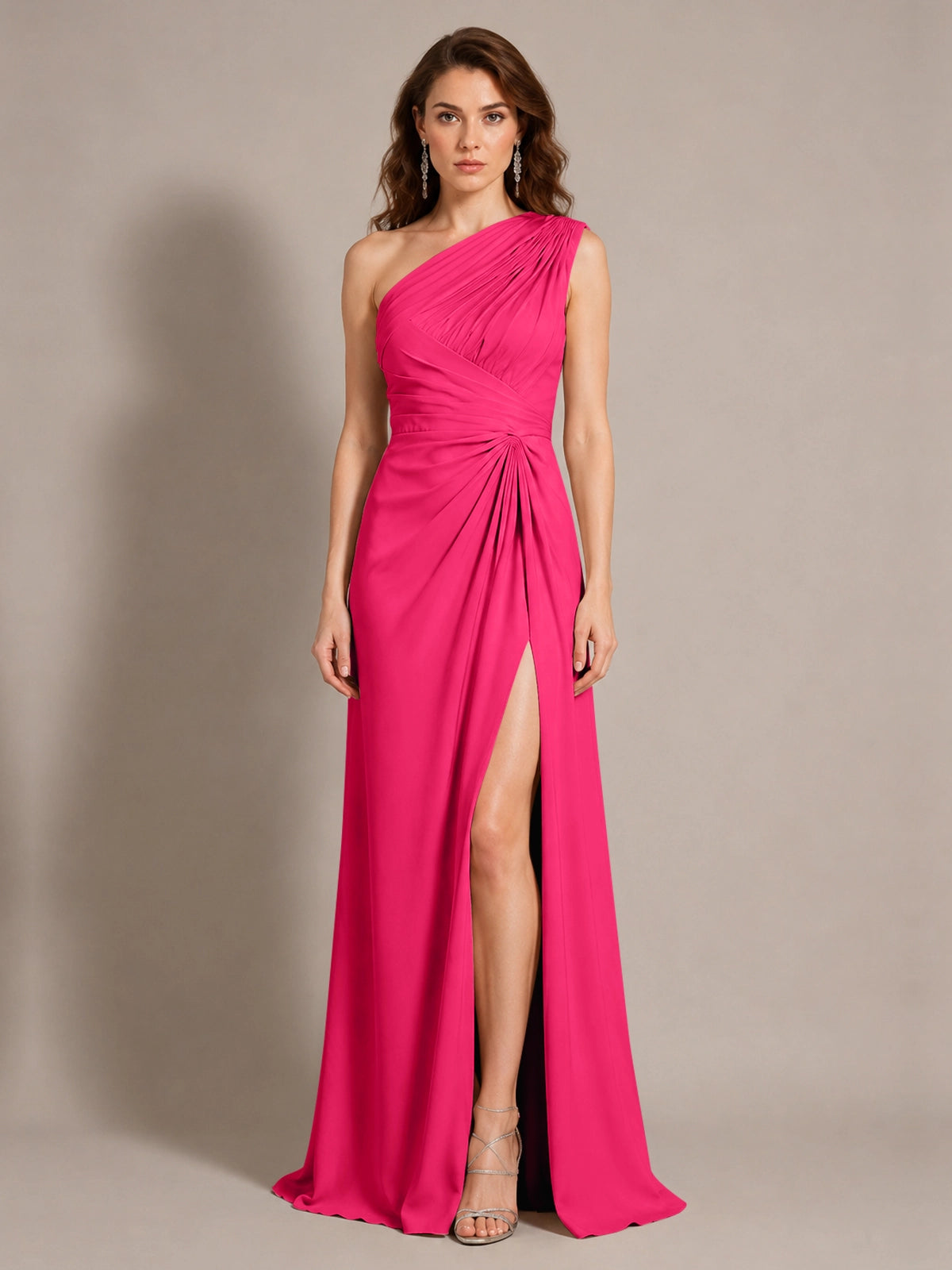 One-Shoulder Prom Dress with Slit