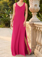 Chiffon Bridesmaid Dress with Slit 