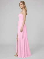 Strapless Bridesmaid Dress with Slit 