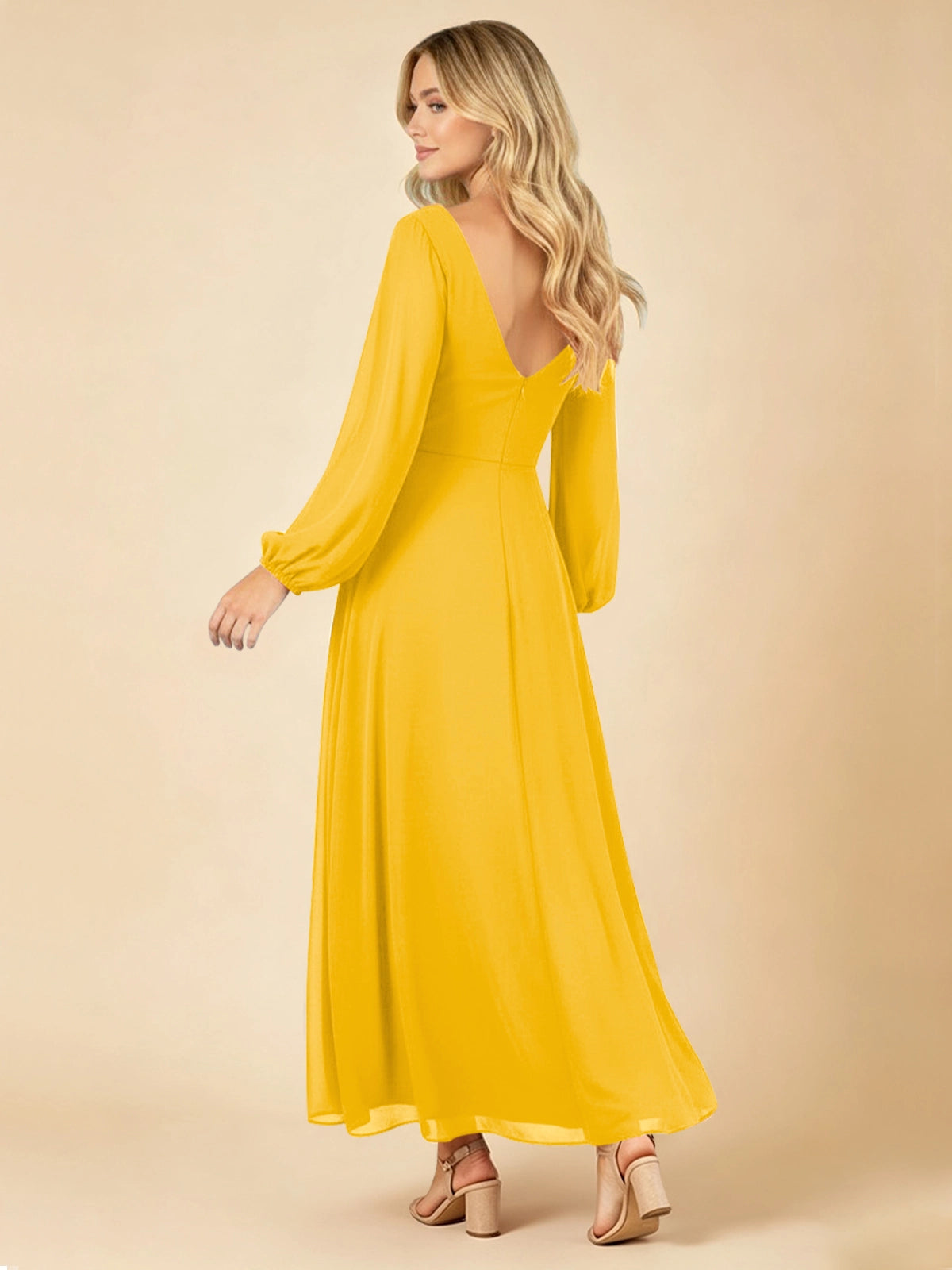 A-line Bridesmaid Dress with Long Sleeves 