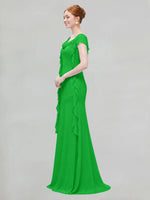 Flowy Ruffle Sheath Bridesmaid Dress 