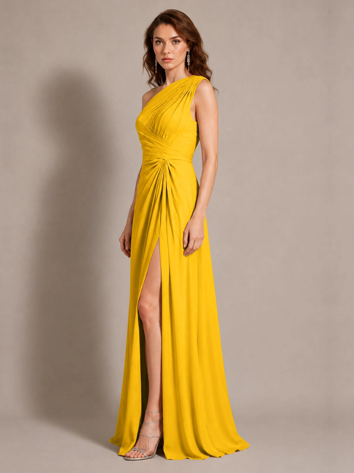 One-Shoulder Prom Dress with Slit
