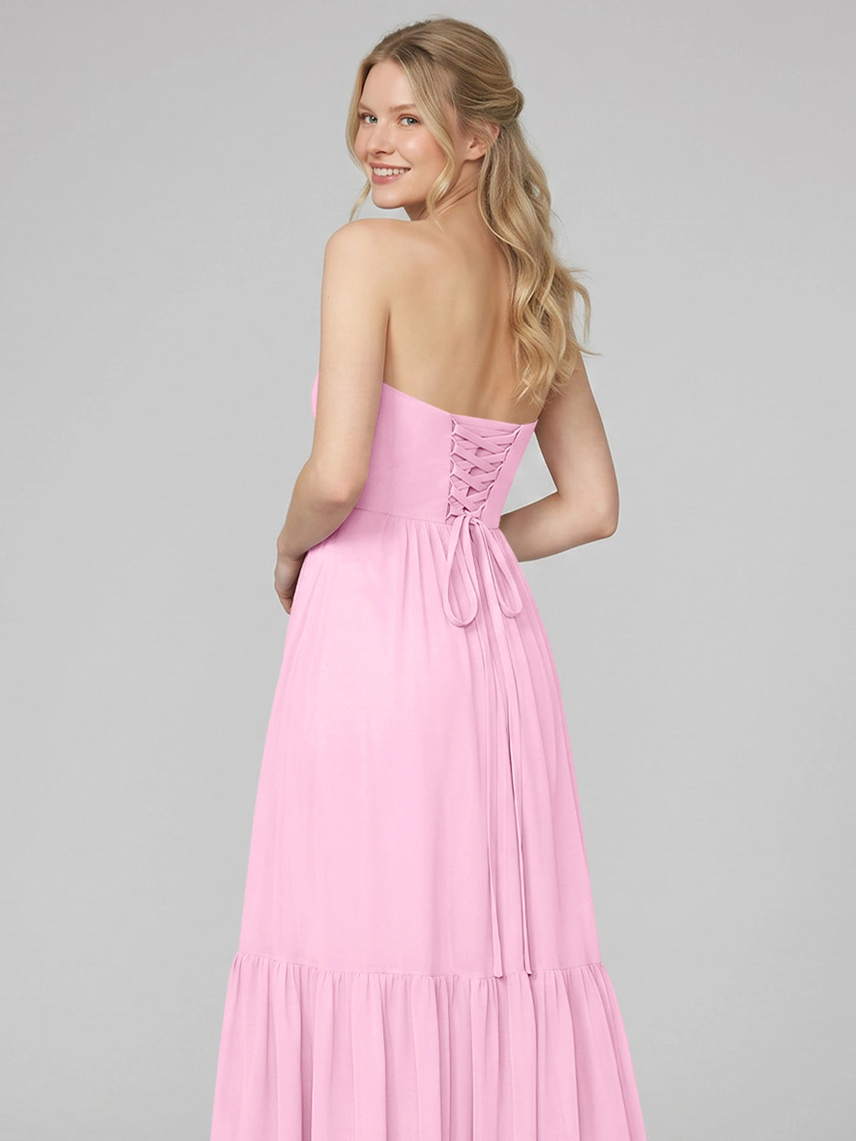 Strapless Bridesmaid Dress with Slit 