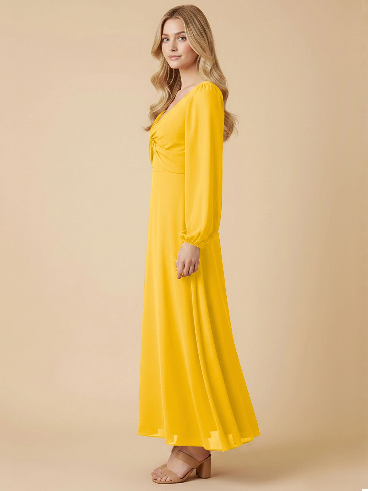 A-line Bridesmaid Dress with Long Sleeves 