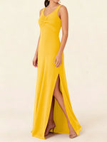 Chiffon Bridesmaid Dress with Slit 