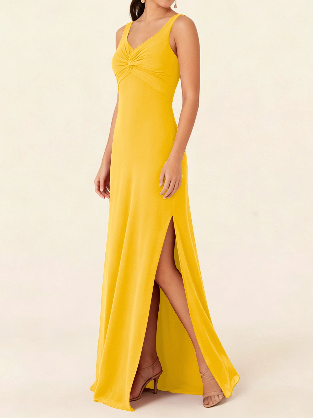 Chiffon Bridesmaid Dress with Slit 