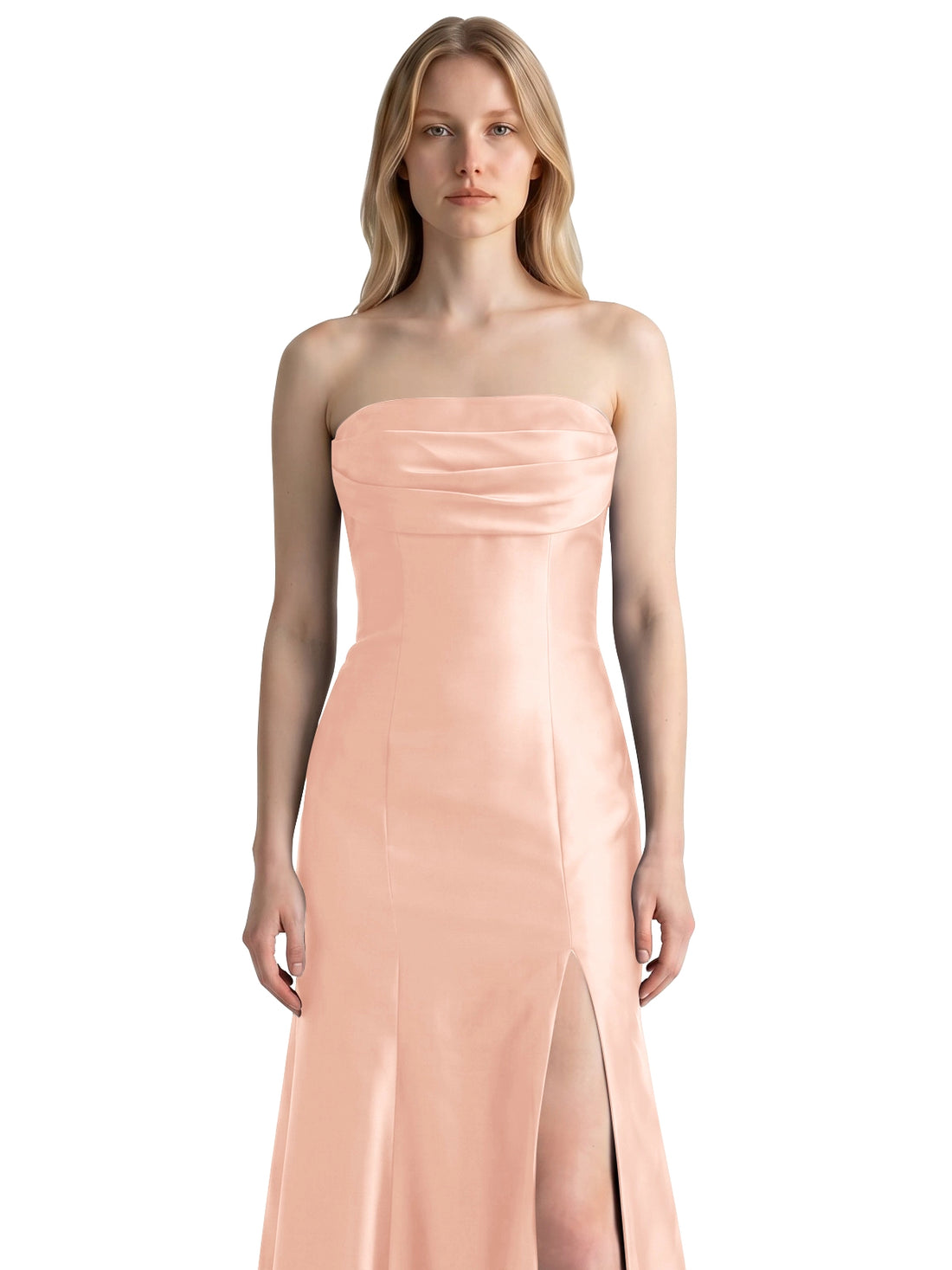 Strapless Ruched Bodice Prom Dress 