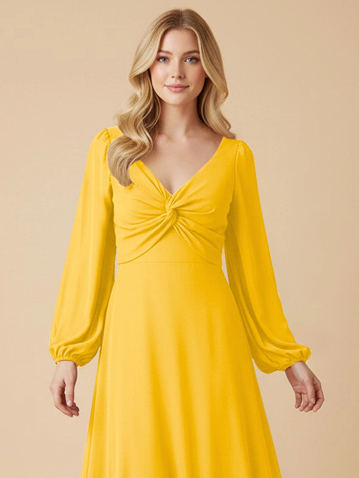 A-line Bridesmaid Dress with Long Sleeves 