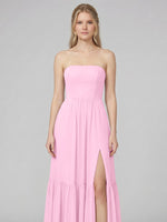 Strapless Bridesmaid Dress with Slit 