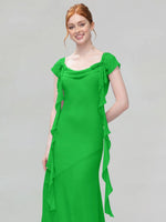 Flowy Ruffle Sheath Bridesmaid Dress 