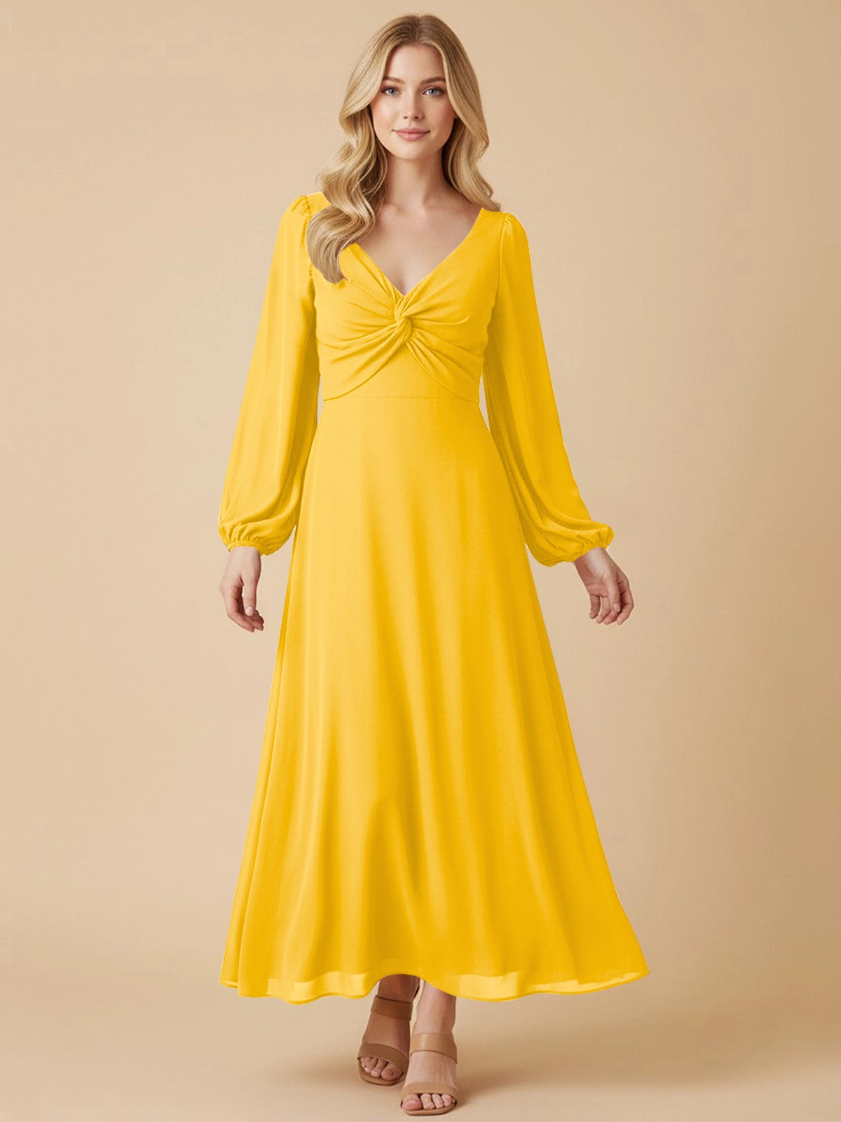 A-line Bridesmaid Dress with Long Sleeves 