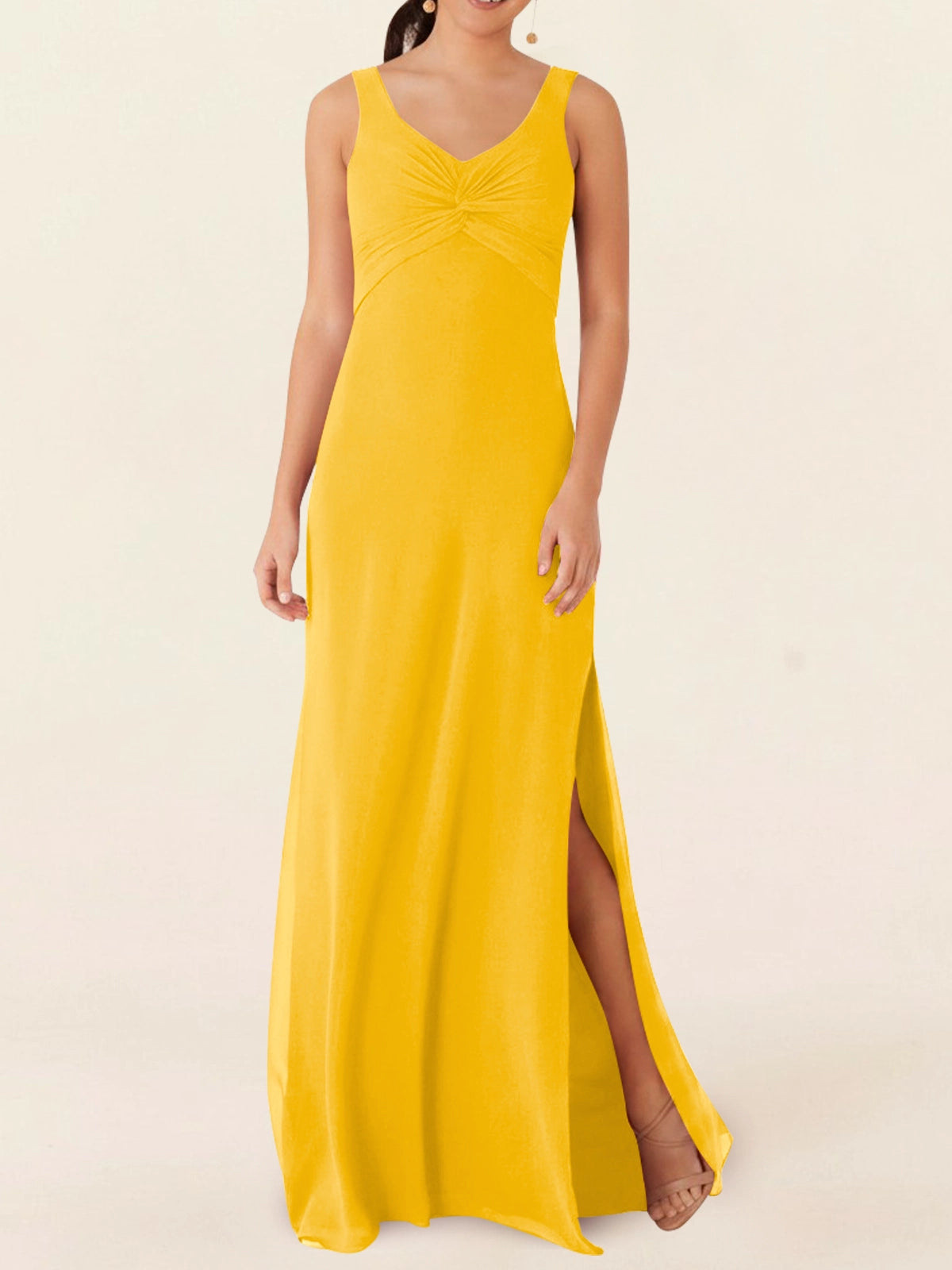 Chiffon Bridesmaid Dress with Slit 