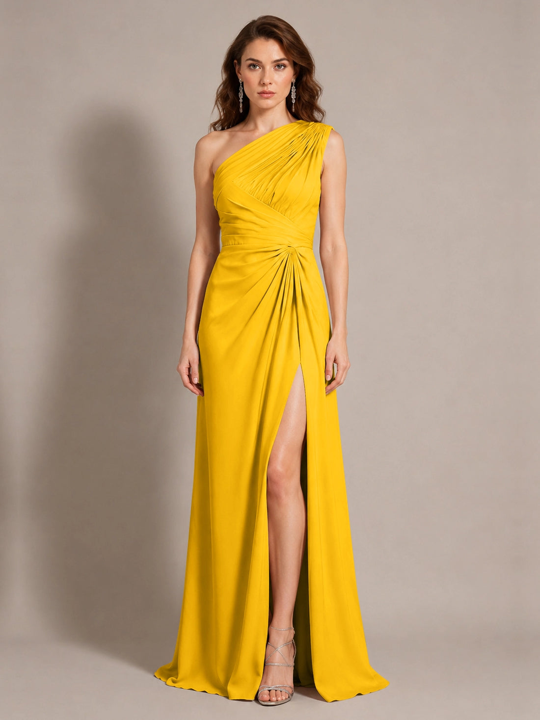 One-Shoulder Prom Dress with Slit