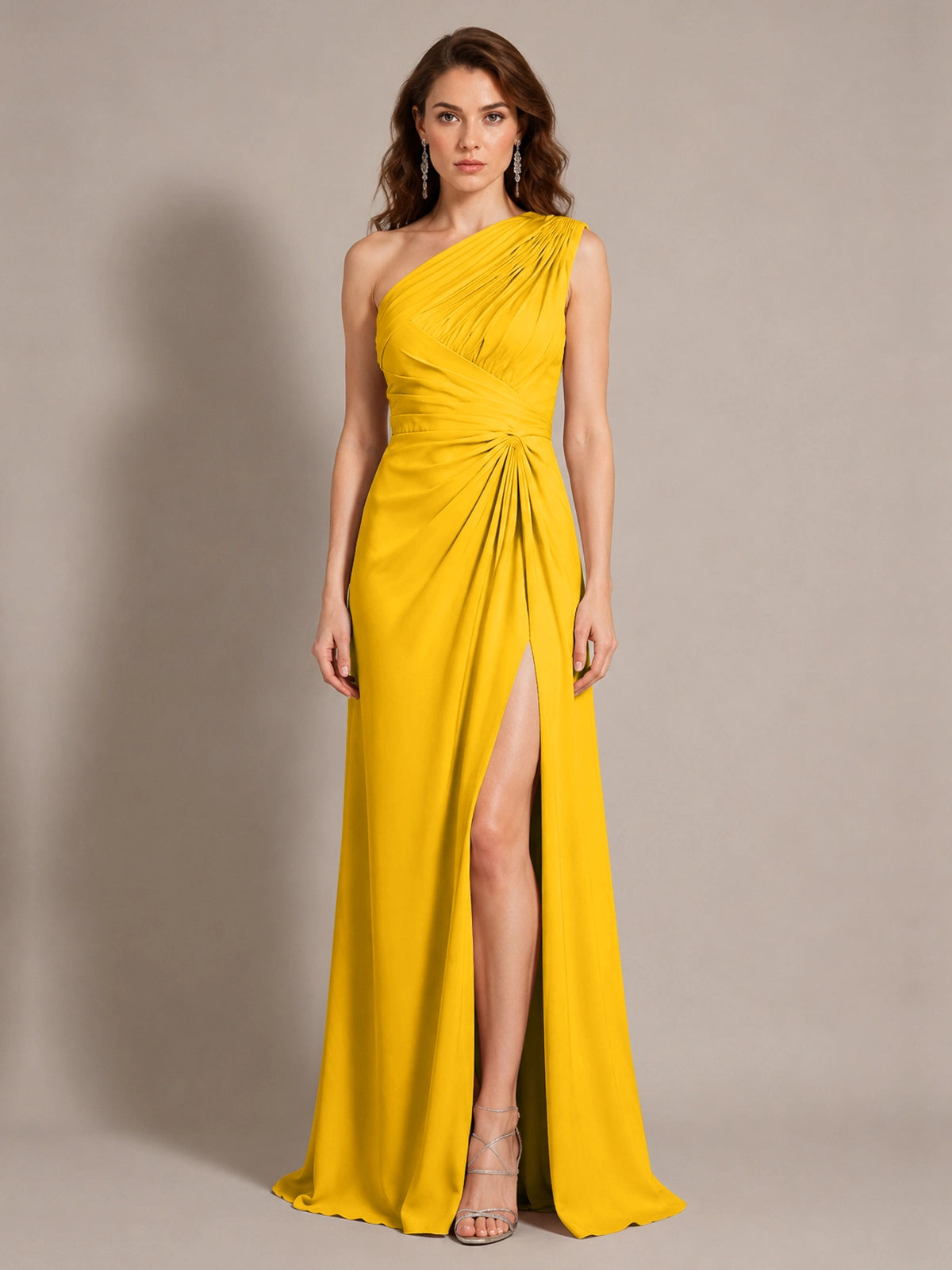One-Shoulder Prom Dress with Slit