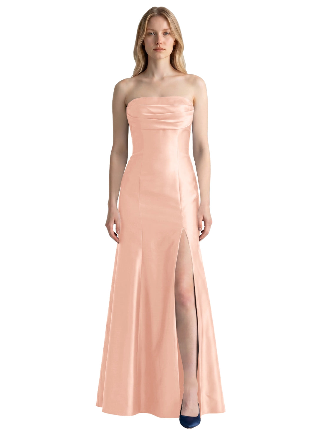 Strapless Ruched Bodice Prom Dress 