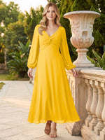A-line Bridesmaid Dress with Long Sleeves 